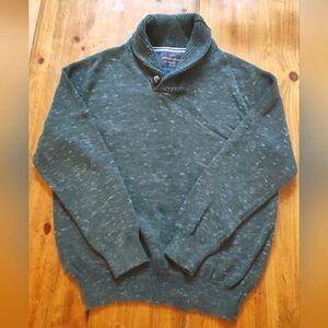 Original Weatherproof Vintage Men's Heather Green Cowl Neck Knit Sweater | Large